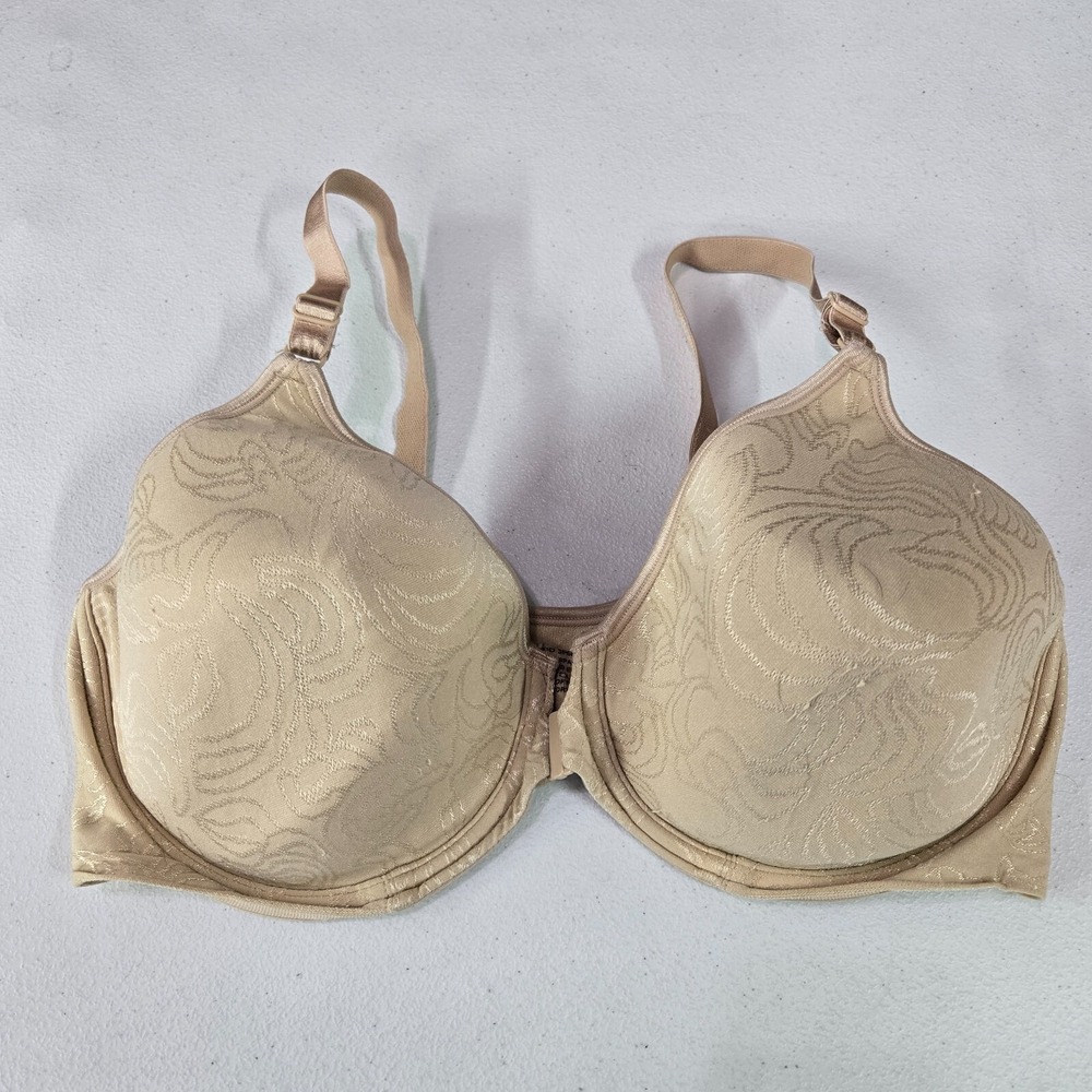 Bali Women Bra 36DD Beige Underwire Swirl Lightly Lined Adjustable Straps‎